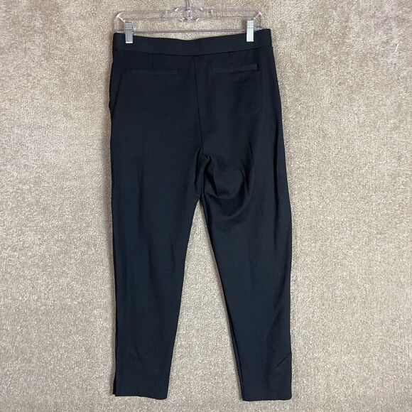 Betabrand Yoga Crop Pants Womens Size Medium Black Pleated Stretch Ponte Pull On - Picture 9 of 11